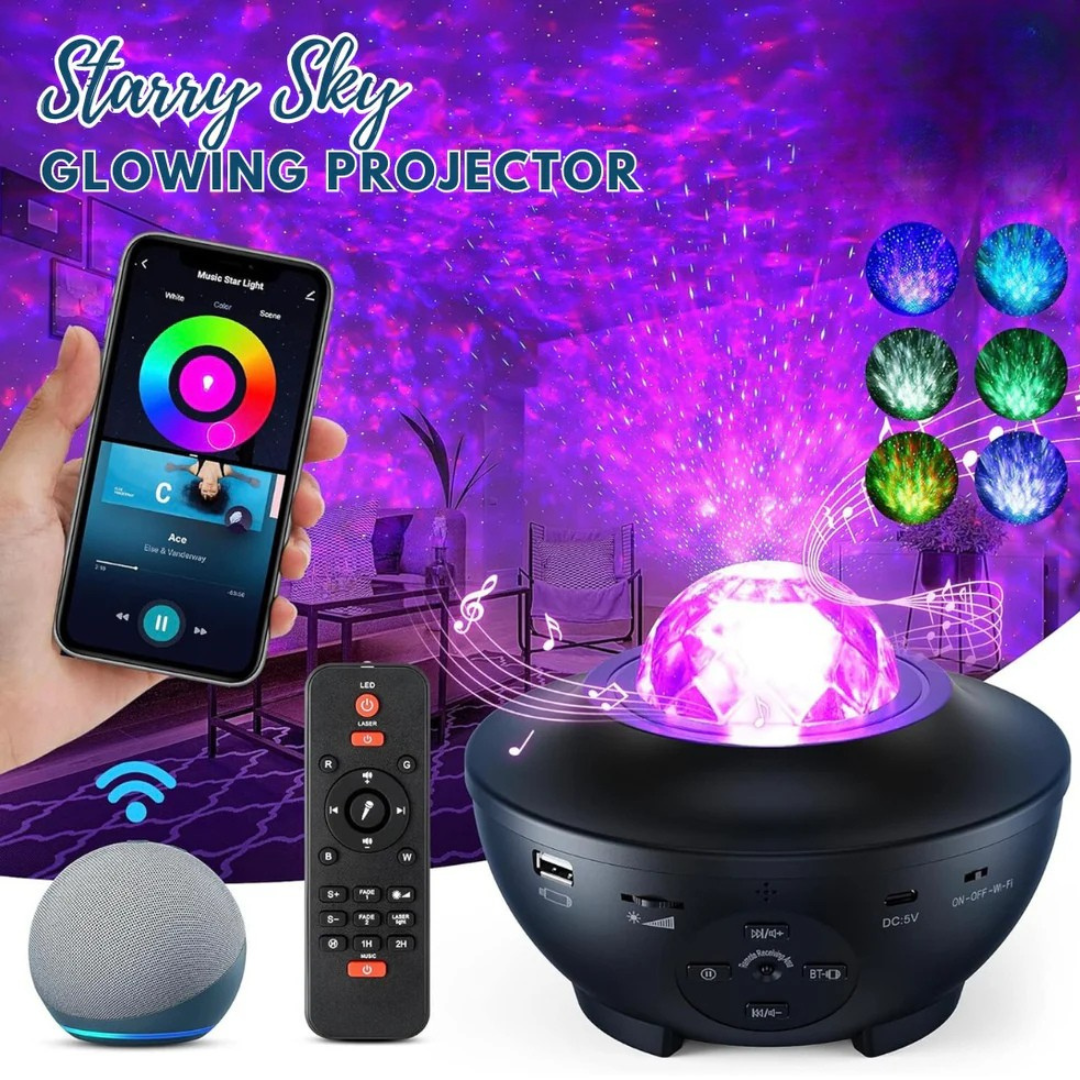 UFO Galaxy Starry Night Light Projector with Music Speaker | For Bedroom Decoration Gifts and Parties
