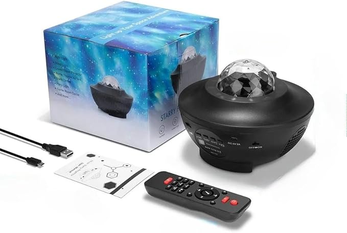 UFO Galaxy Starry Night Light Projector with Music Speaker | For Bedroom Decoration Gifts and Parties
