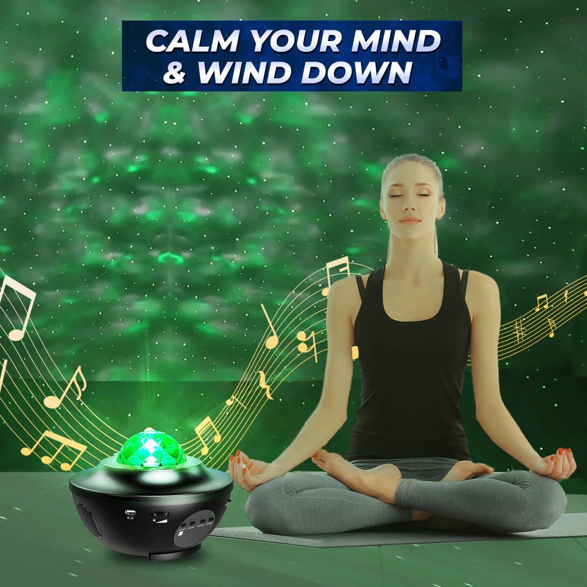 UFO Galaxy Starry Night Light Projector with Music Speaker | For Bedroom Decoration Gifts and Parties