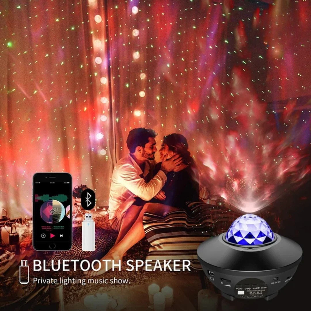 UFO Galaxy Starry Night Light Projector with Music Speaker | For Bedroom Decoration Gifts and Parties