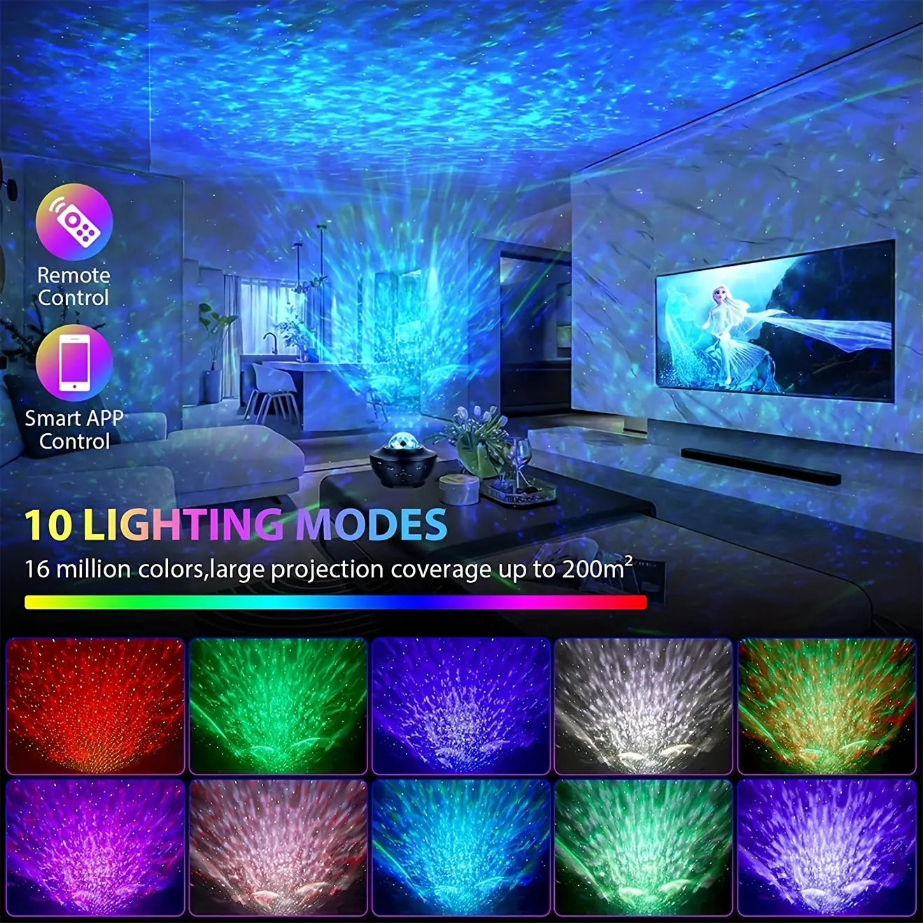 UFO Galaxy Starry Night Light Projector with Music Speaker | For Bedroom Decoration Gifts and Parties