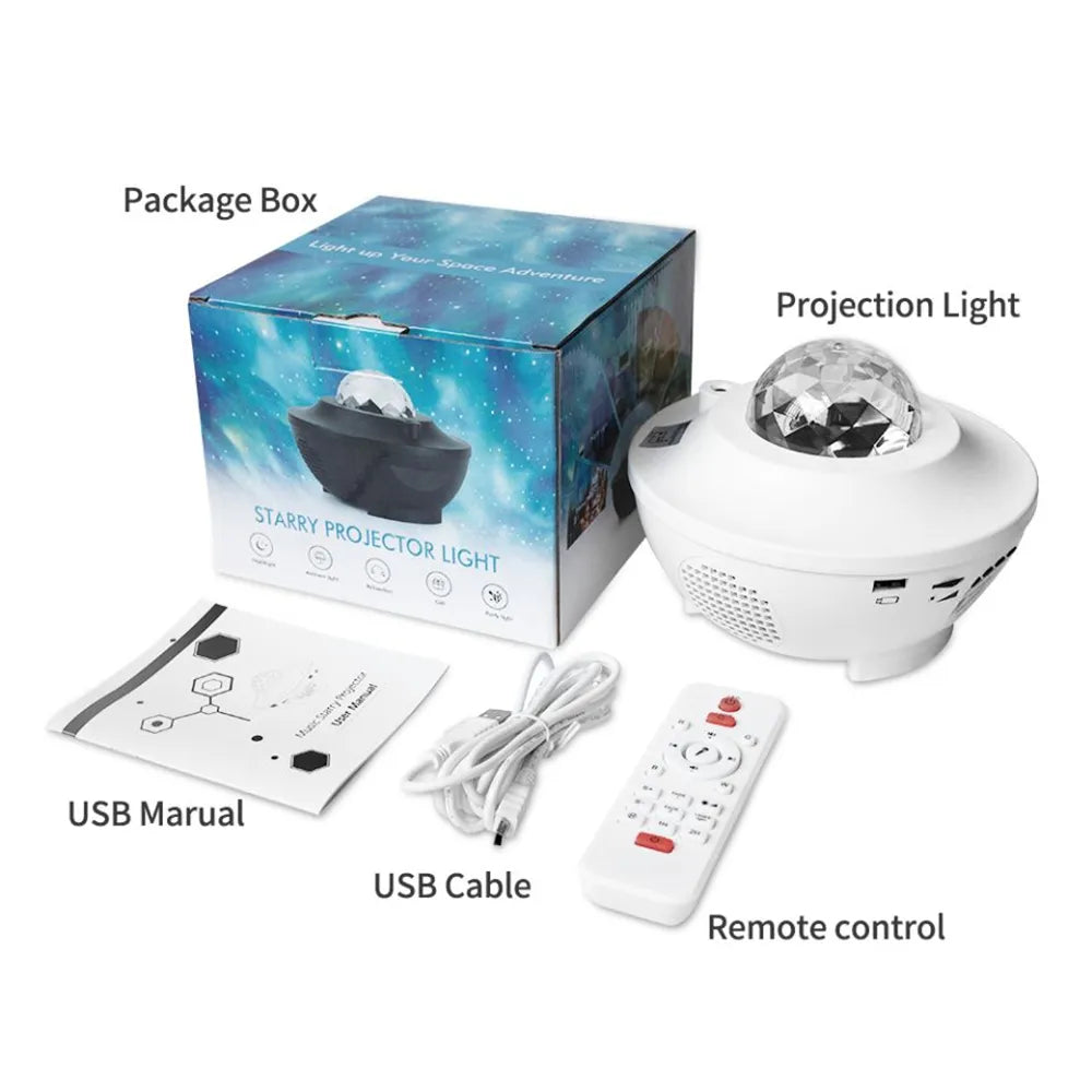 UFO Galaxy Starry Night Light Projector with Music Speaker | For Bedroom Decoration Gifts and Parties
